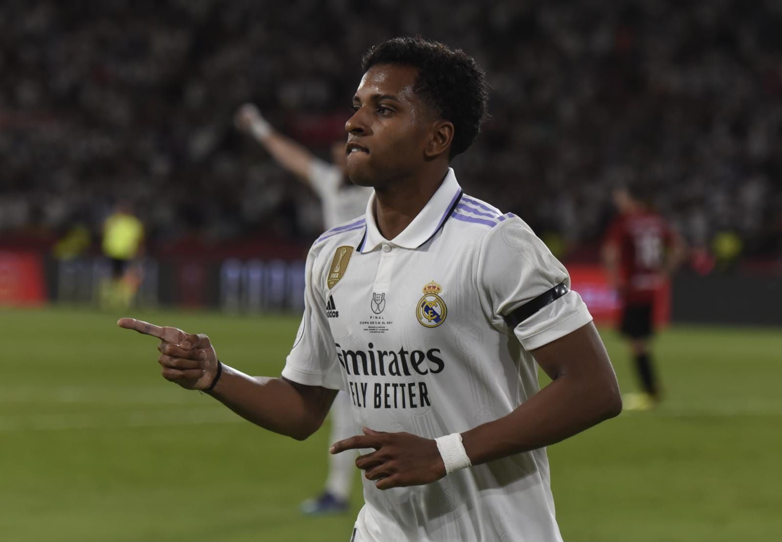  Rodrygo celebrando un gol en la final de la Copa del Rey.