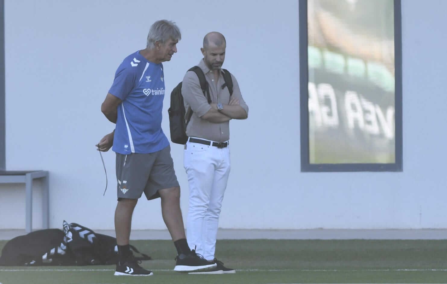  La charla de Pellegrini y Manu Fajardo en el entrenamiento del Betis