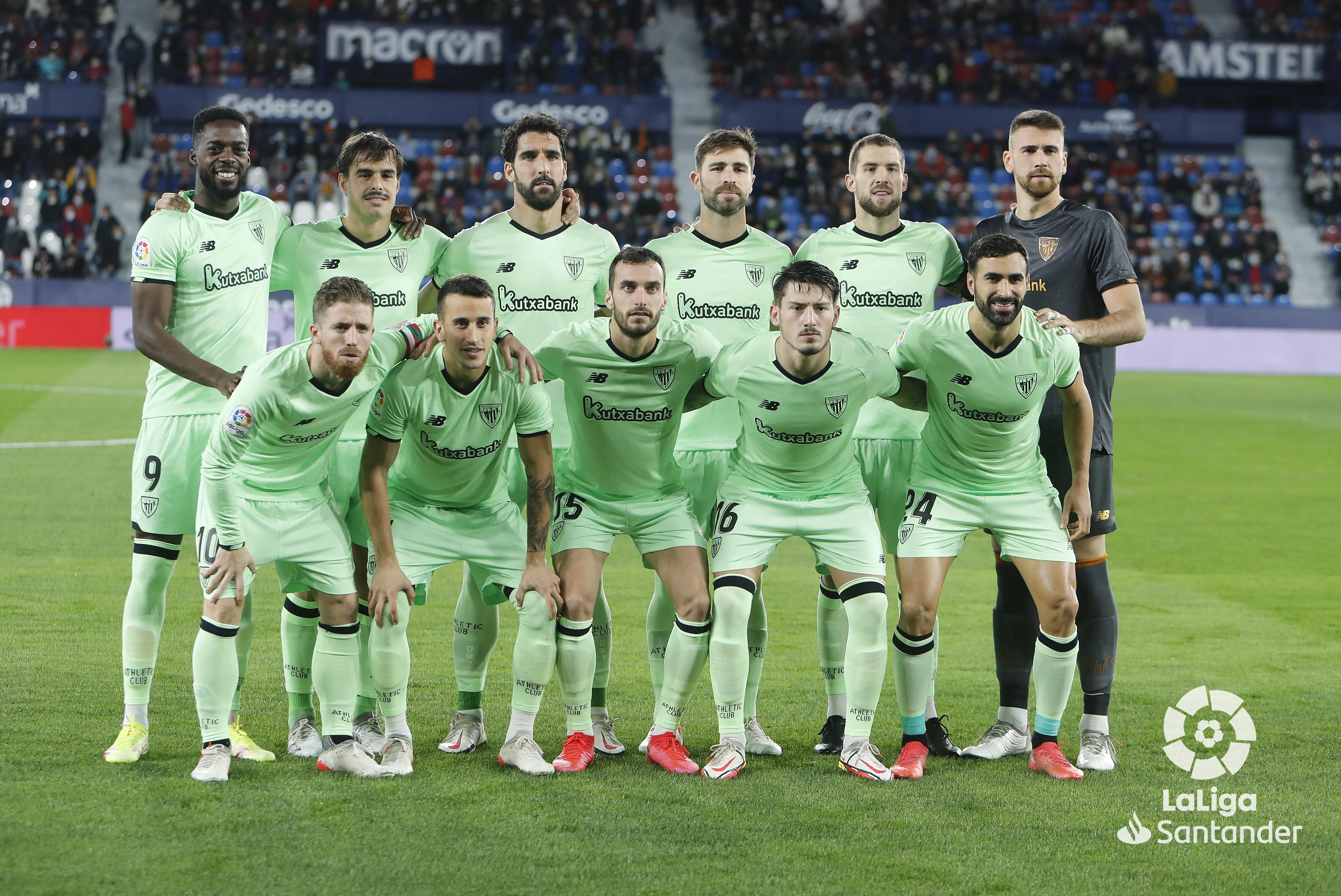 El once del Athletic ante el Levante en Orriols.