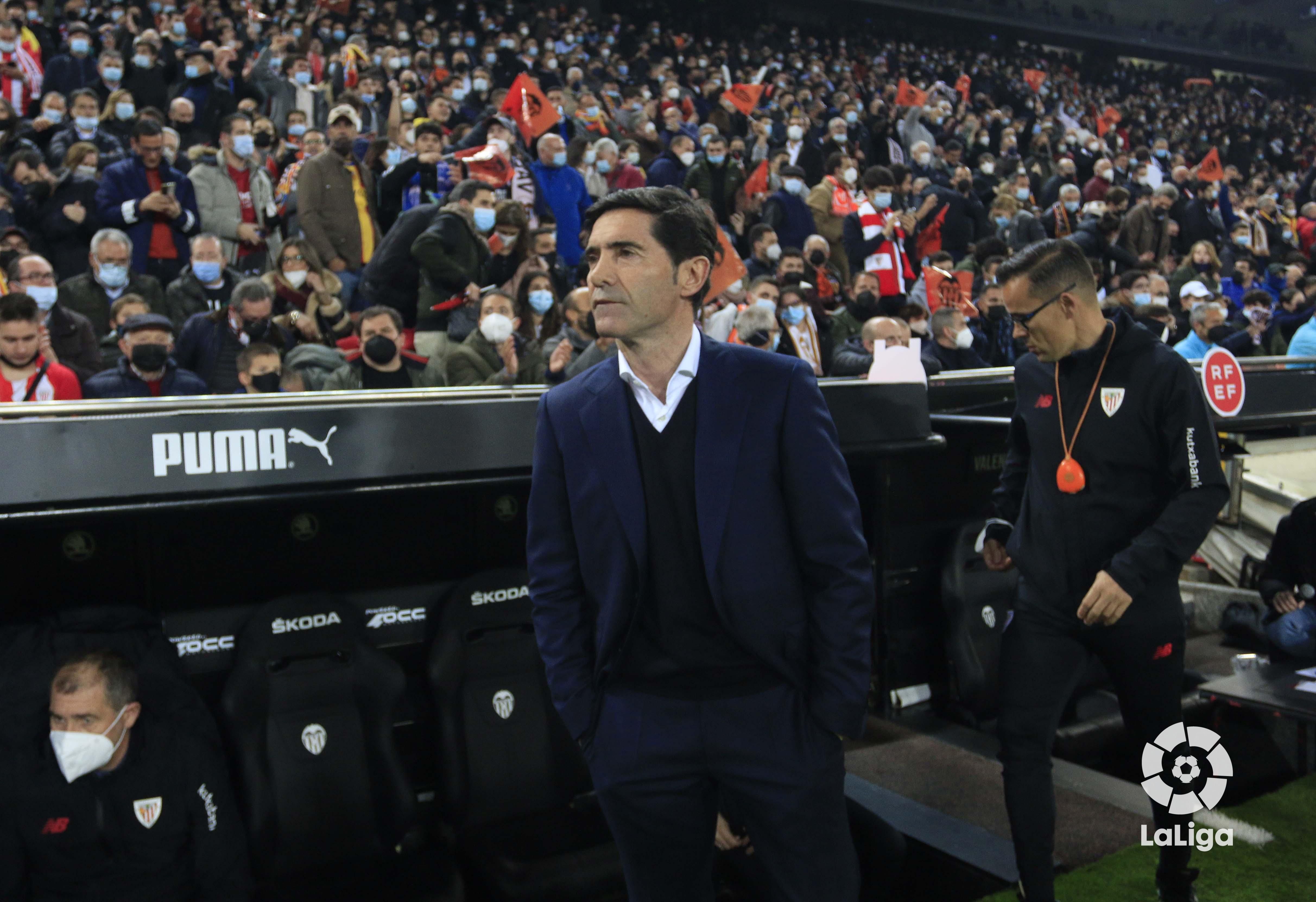 Marcelino García Toral, antes del Valencia-Athletic de Copa del Rey en Mestalla.