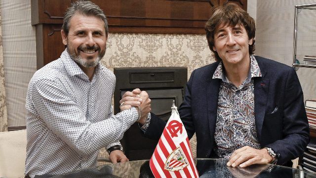  Rafa Alkorta y Patxi Salinas se han vuelto a reencontrar en el Athletic.