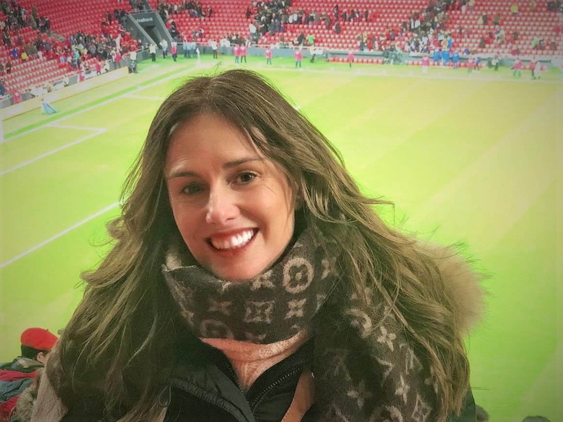 Almudena comenzó a ir al viejo San Mamés a ver al Bilbao Athletic.