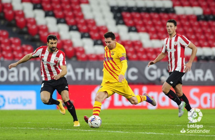  Messi, durante el Athletic-Barça.