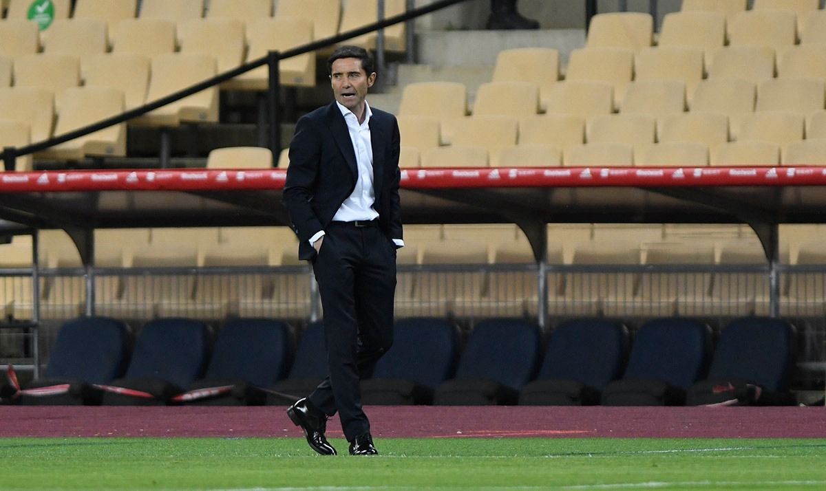 Marcelino durante la final de Copa del Rey ante el FC Barcelona.