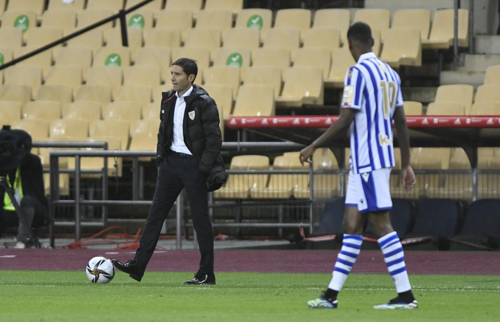 Marcelino durante la final entre el Athletic y la Real Sociedad en La Cartuja.