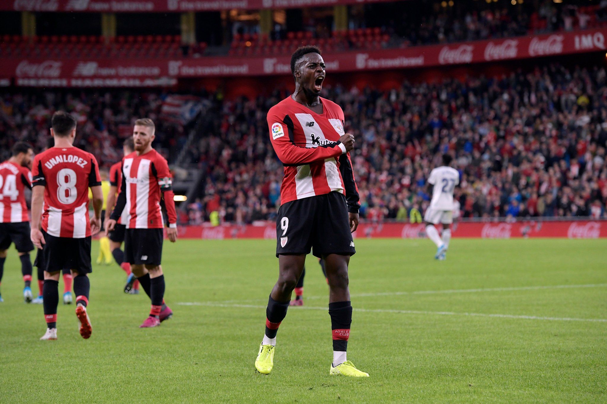 Iñaki Williams celebra con rabia el 1-0 ante el Valladolid.