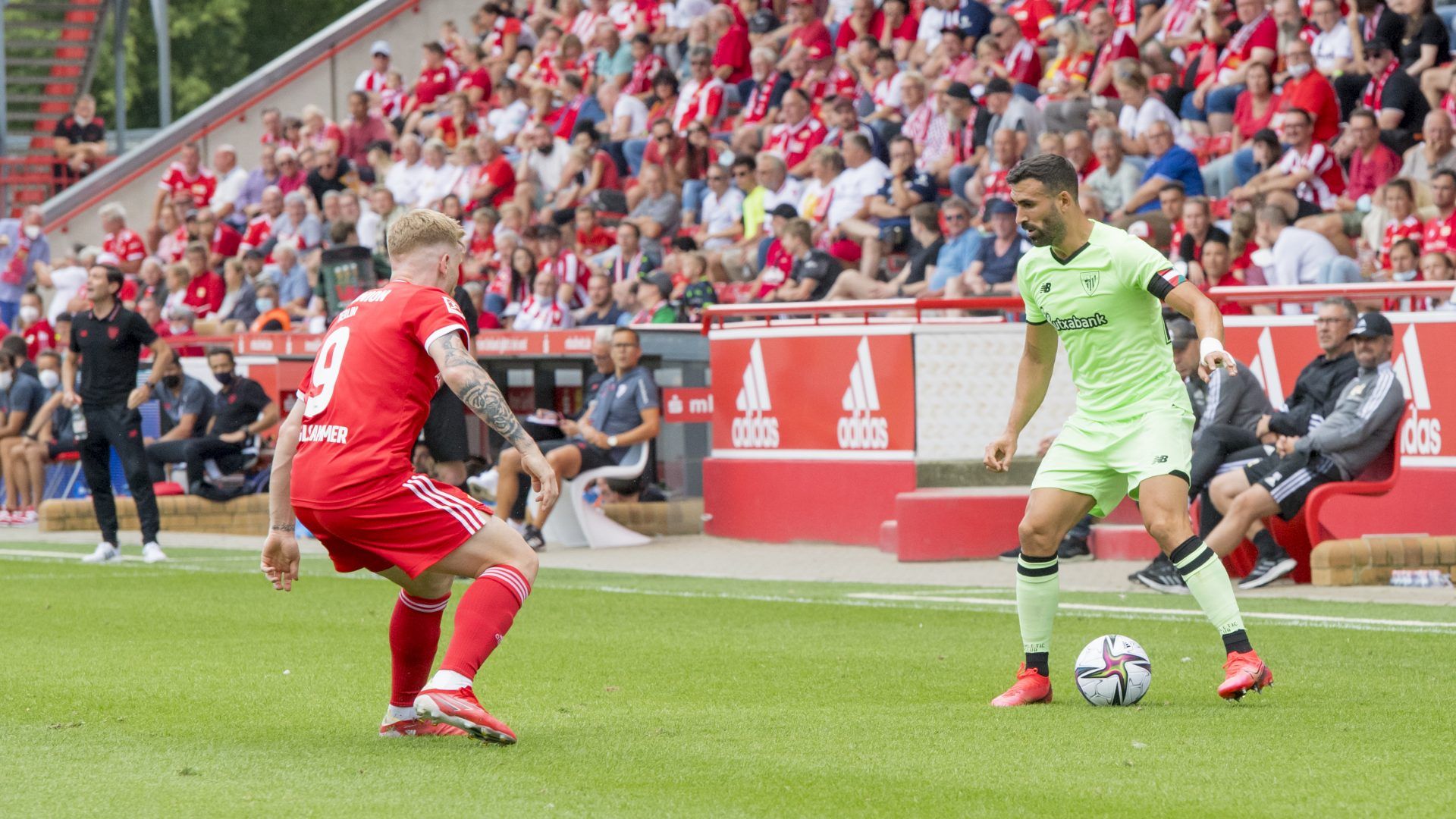 Mikel Balenziaga en el amistoso en Berlín ante el FC Union.