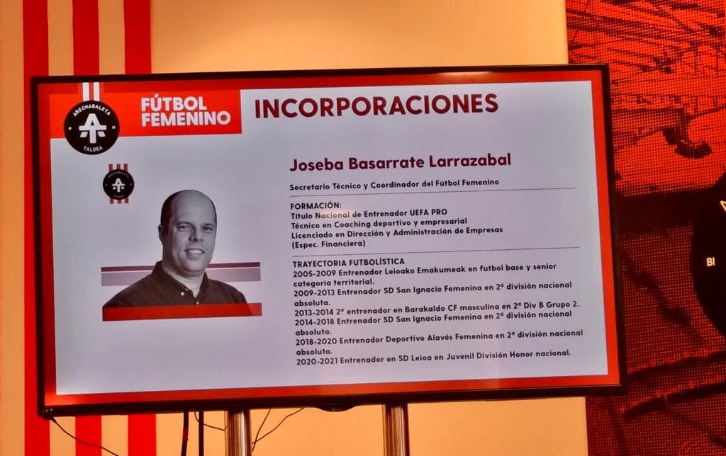 El CV de Joseba Basarrate, director del Fútbol Femenino de Iñaki Arechabaleta.