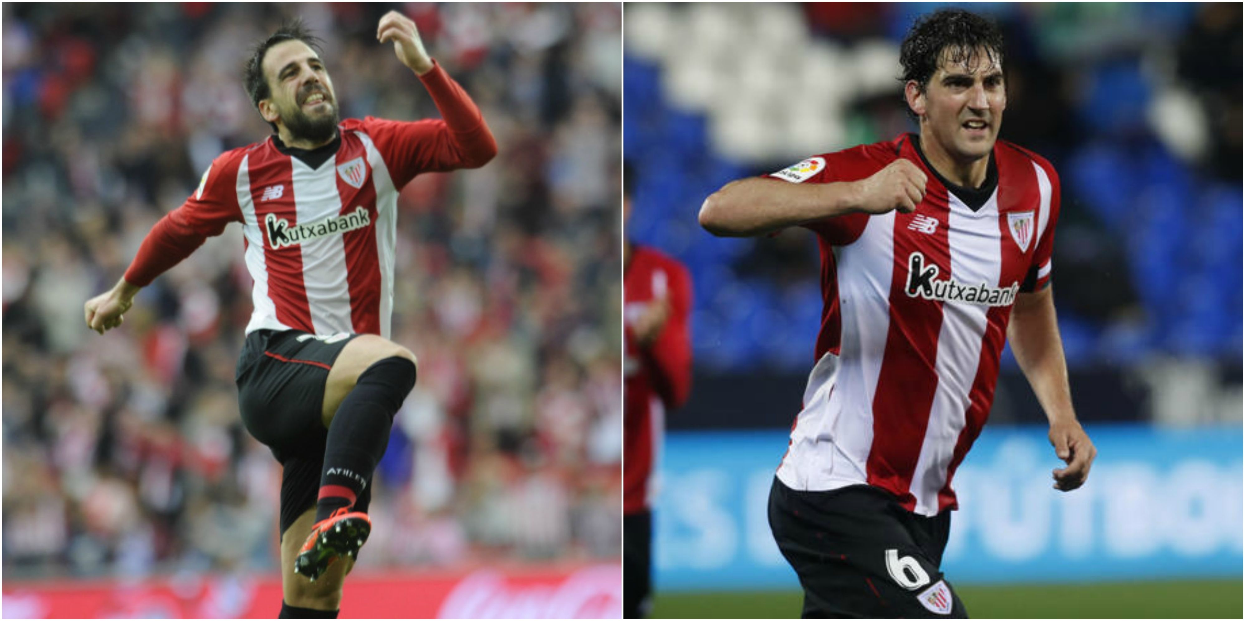 Beñat Etxebarria y Mikel San José, durante un partido con el Athletic Club.