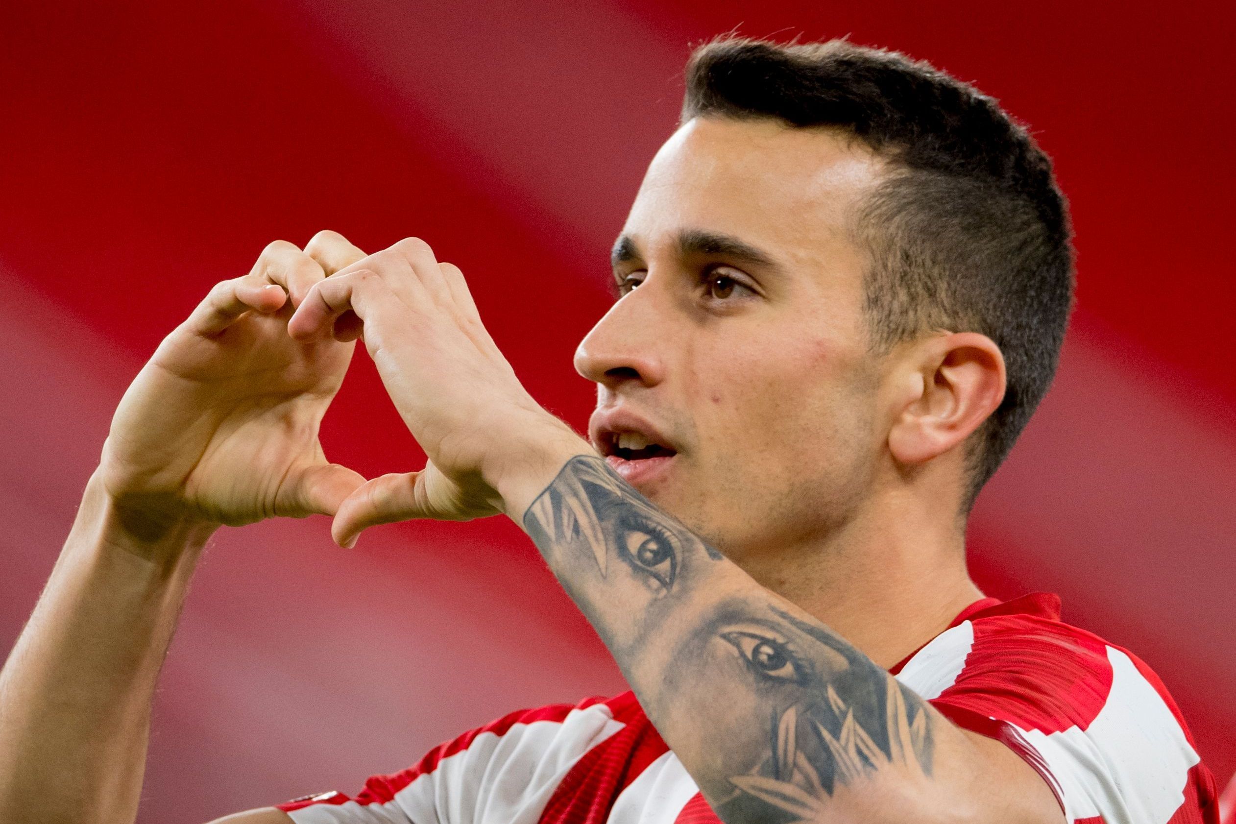 Así celebraba Álex Berenguer su gol en San Mamés ante el Getafe.