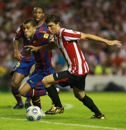 Un jovencísimo Óscar de Marcos en la Supercopa de 2009 en San Mamés.