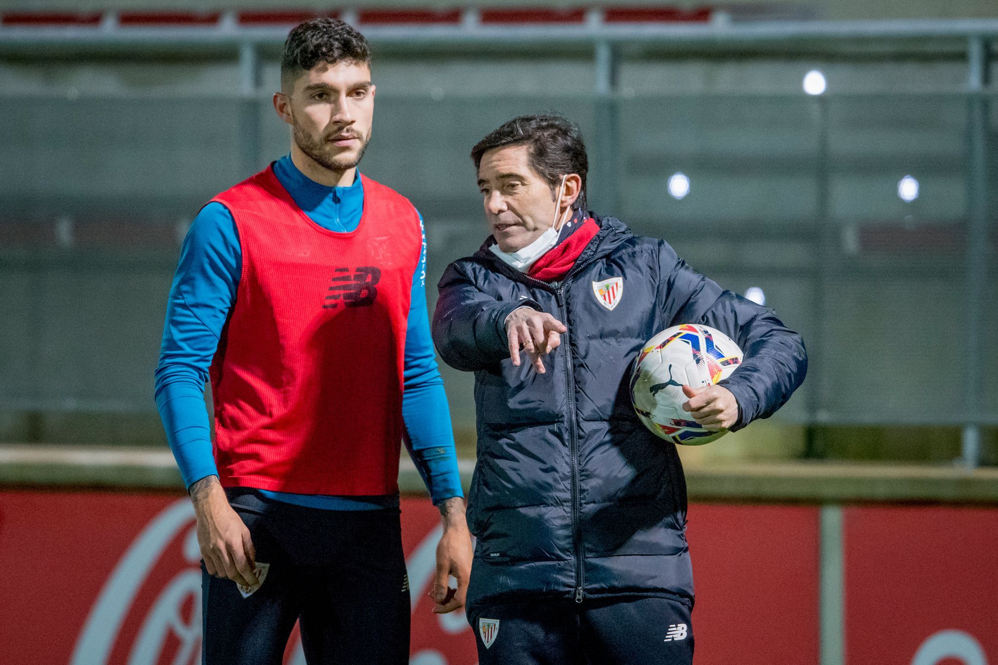Marcelino, durante un entrenamiento del Athletic