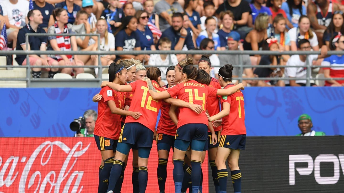  España celebra su gol ante Estados Unidos.