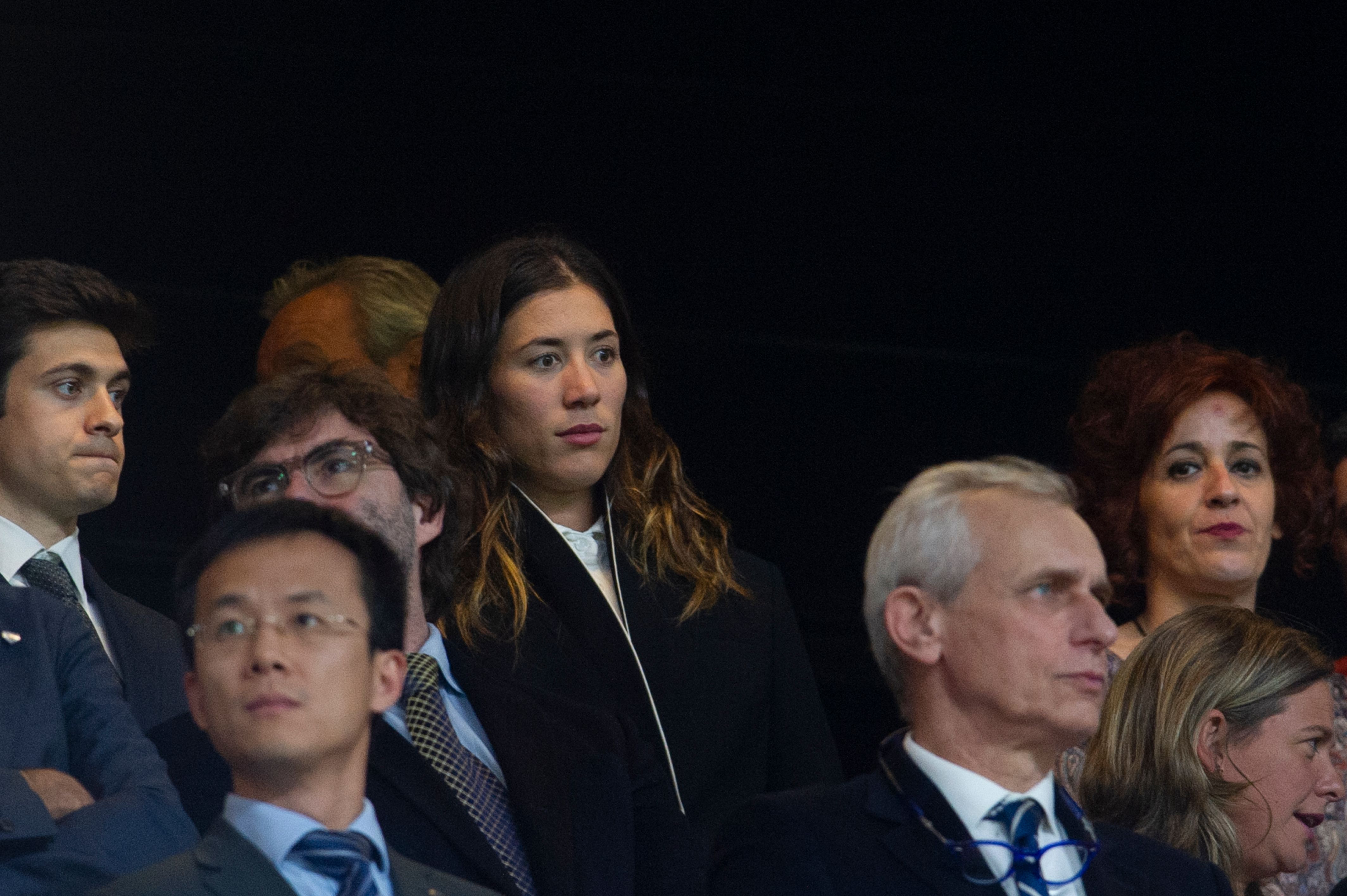  La tenista Garbiñe Muguruza en el palco del Athletic en San Mamés.