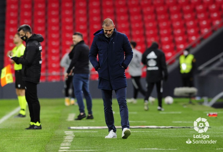  Gaizka Garitano se lamenta de la derrota ante el Celta.