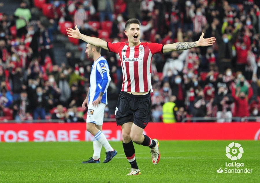  Sancet celebra su gol al Espanyol.