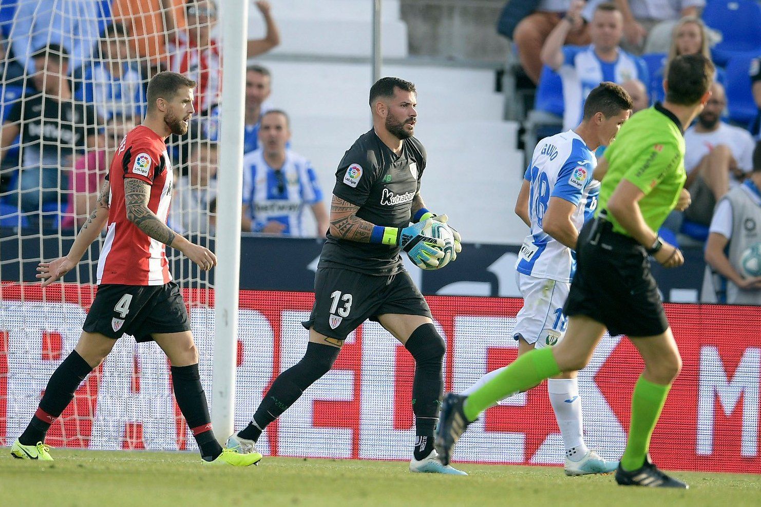 Herrerín se dispone a sacar de puerta en Leganés.