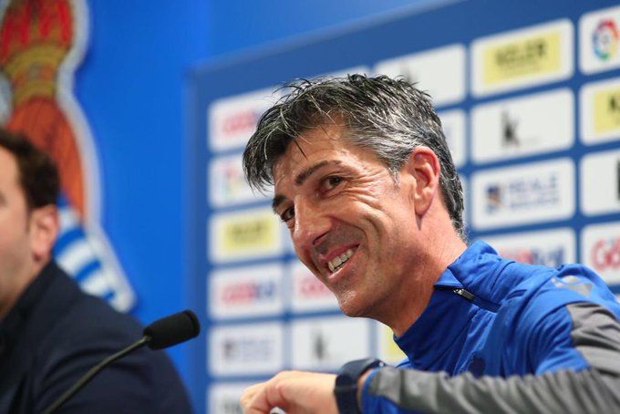  Imanol Alguacil, en la sala de prensa de Zubieta.