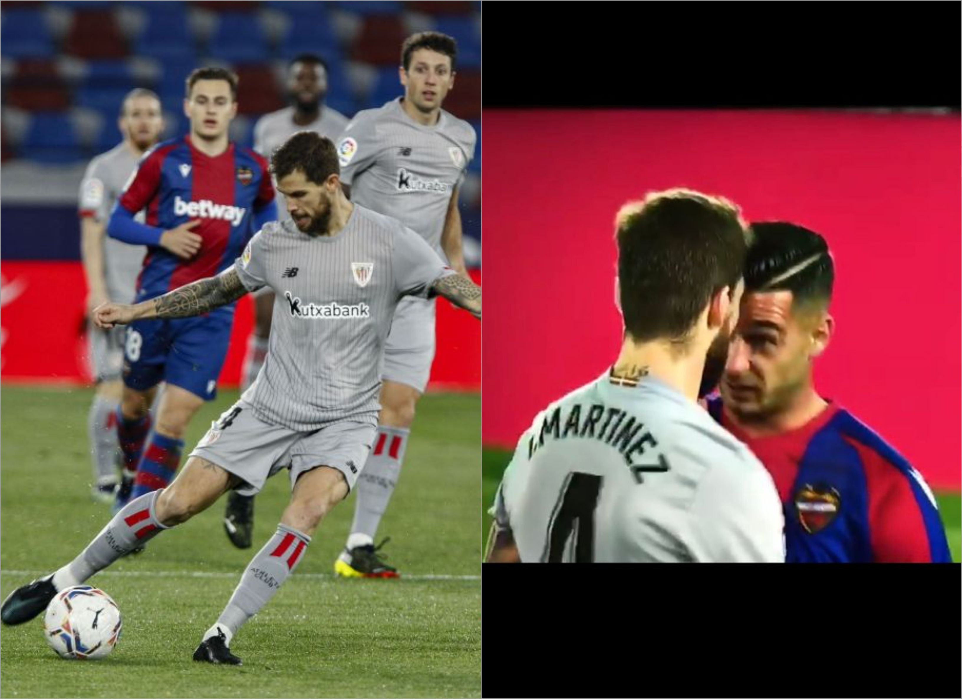 Iñigo Martínez y la polémica acción ante el Levante UD con Sergio León.