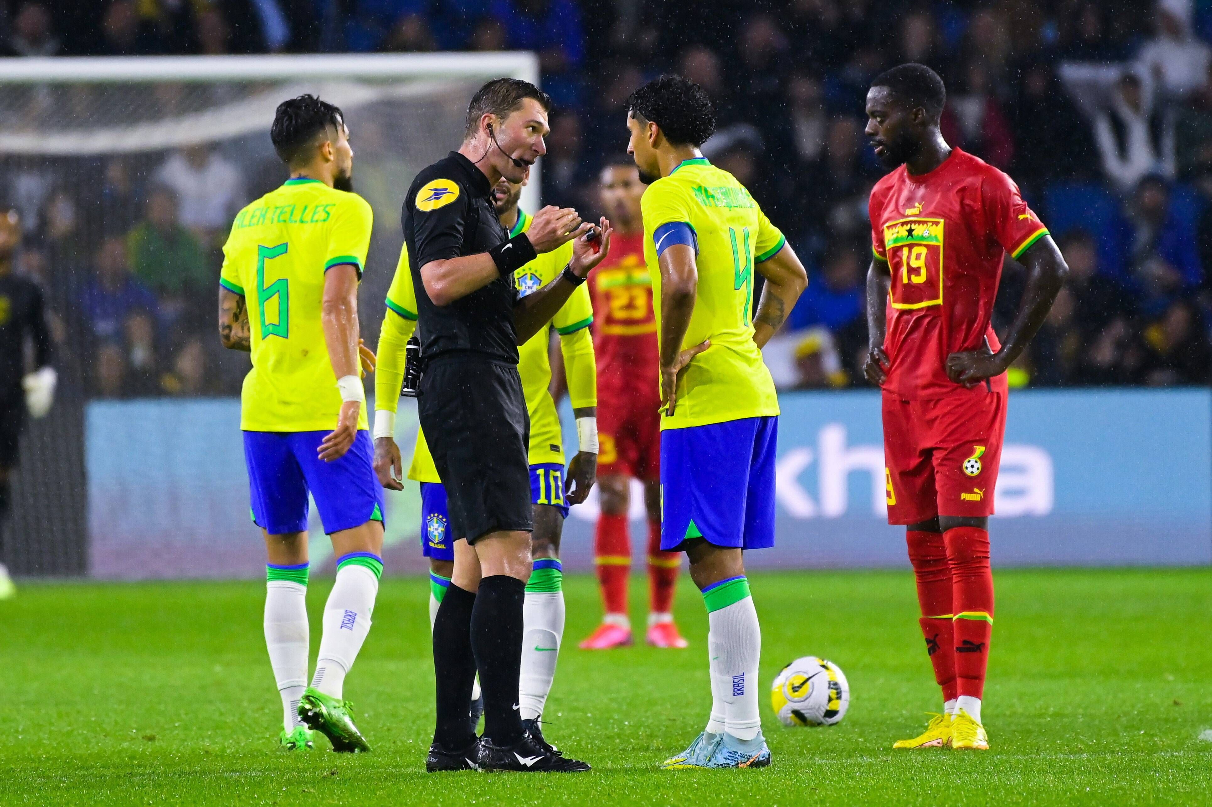 Iñaki Williams, durante su debut con Ghana ante Brasil.