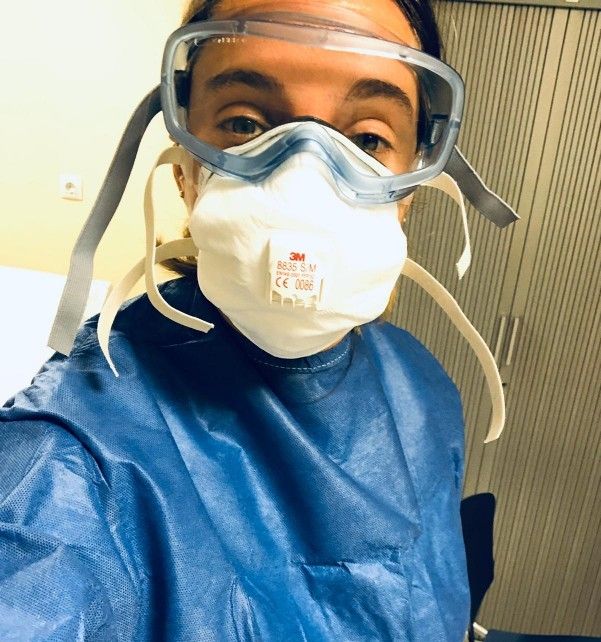 Iragartze Fernández, protegida para hacer frente al coronavirus.