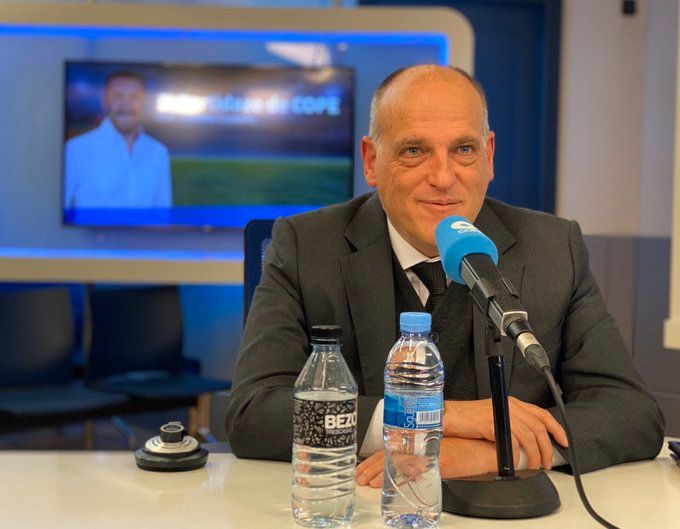  Javier Tebas, durante la entrevista.
