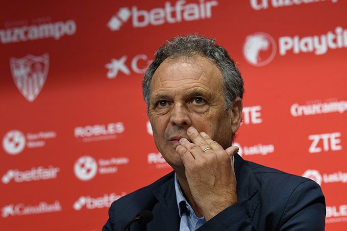Joaquín Caparrós, en la sala de prensa del estadio.