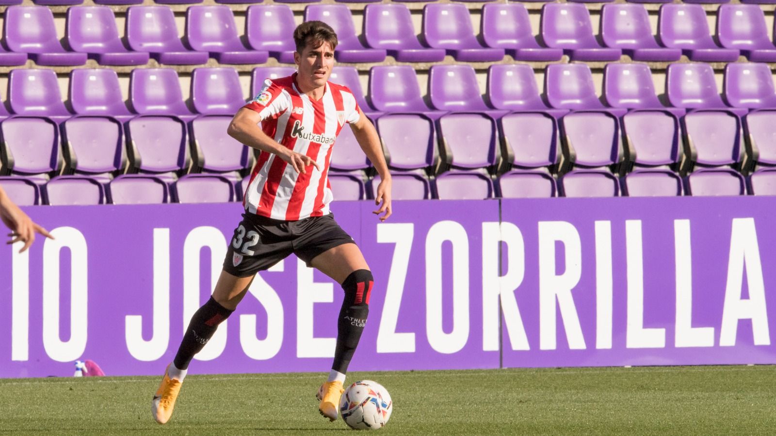 Jon Morcillo, durante el amistoso ante el Real Valladolid.