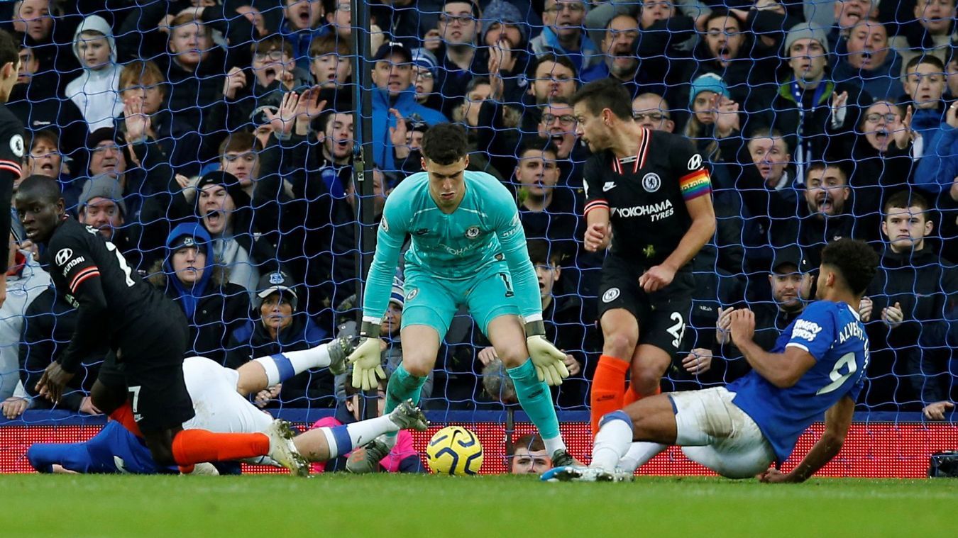  Kepa Arrizabalaga en un partido en Inglaterra del Chelsea.