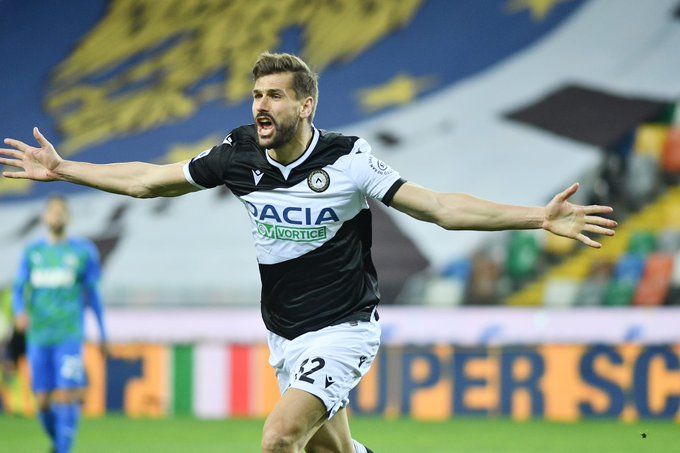El riojano Fernando Llorente celebra su único gol como jugador del Udinese.