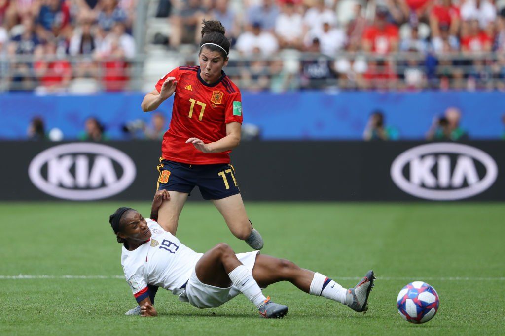 Lucia García en el duelo ante Estados Unidos en el Mundial de Francia.