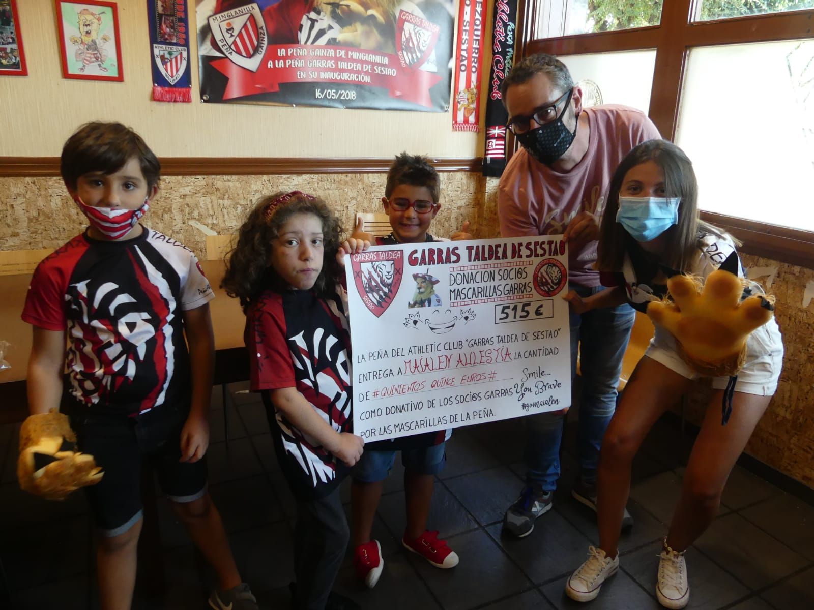  La solidaridad de la Peña Garras Taldea del Athletic no para, dona 515€ para Maialen Aulestia.