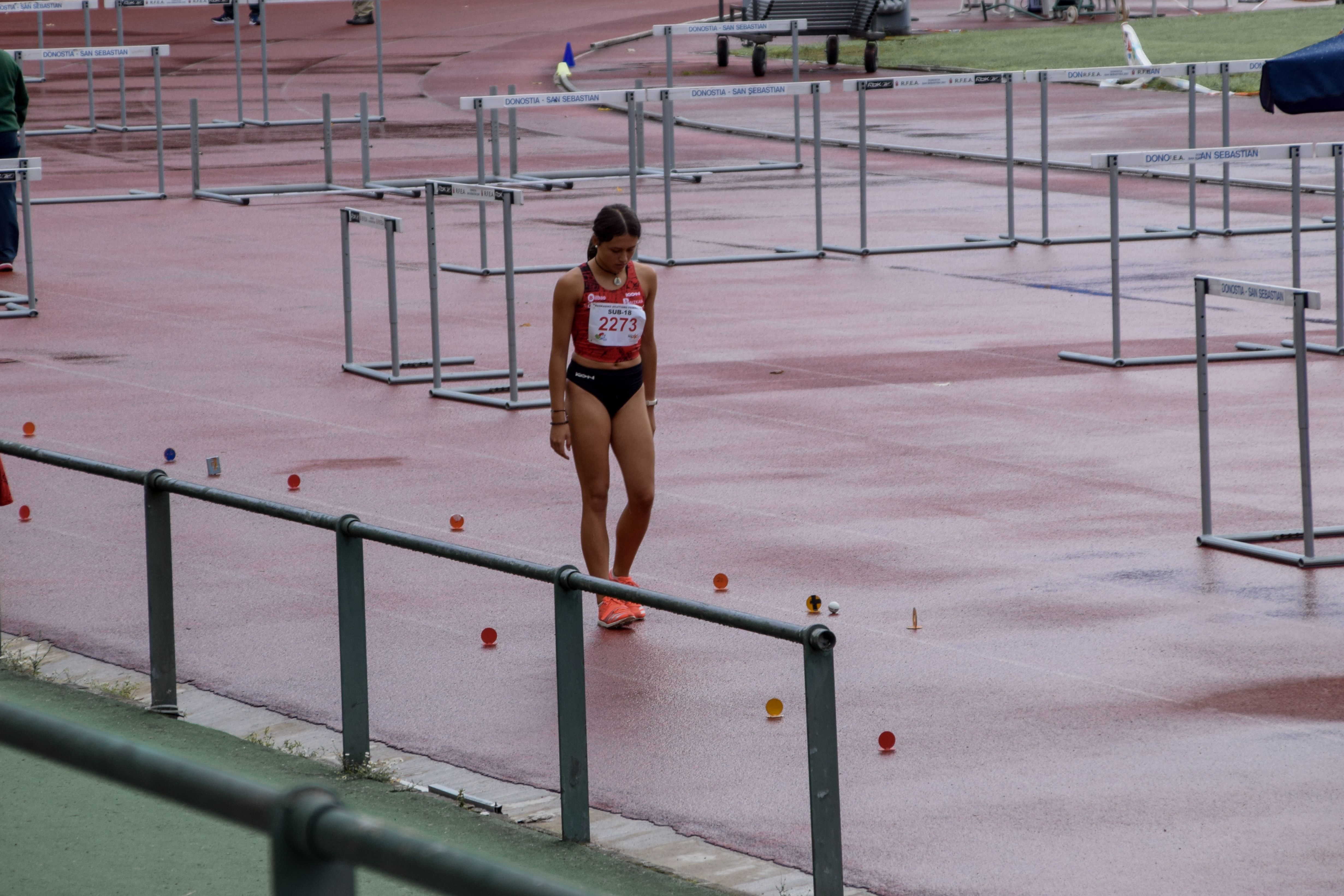 Maialen Miera preparada en el Campeonato de Euskadi absoluto.