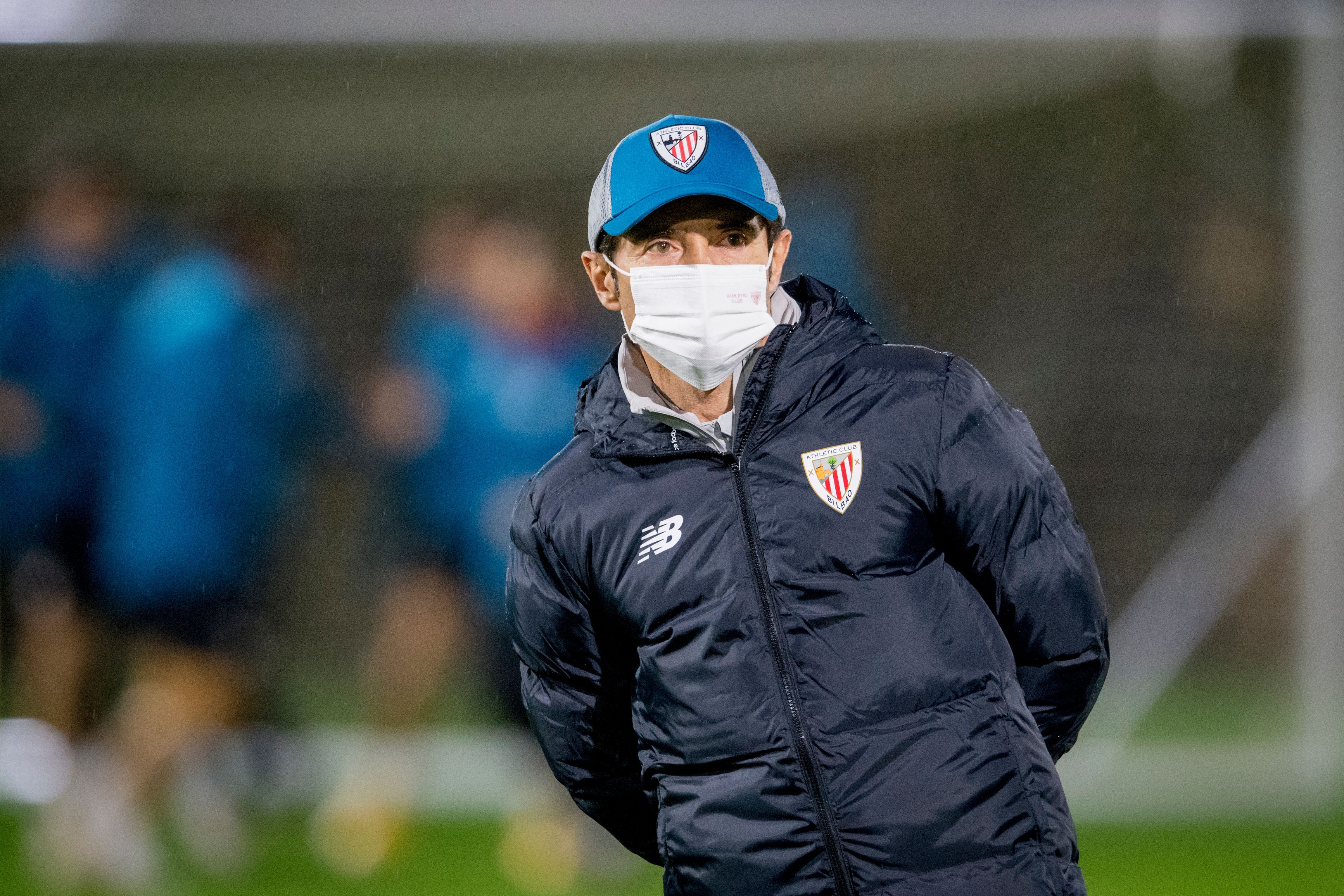Marcelino García Toral en un entrenamiento de Lezama.