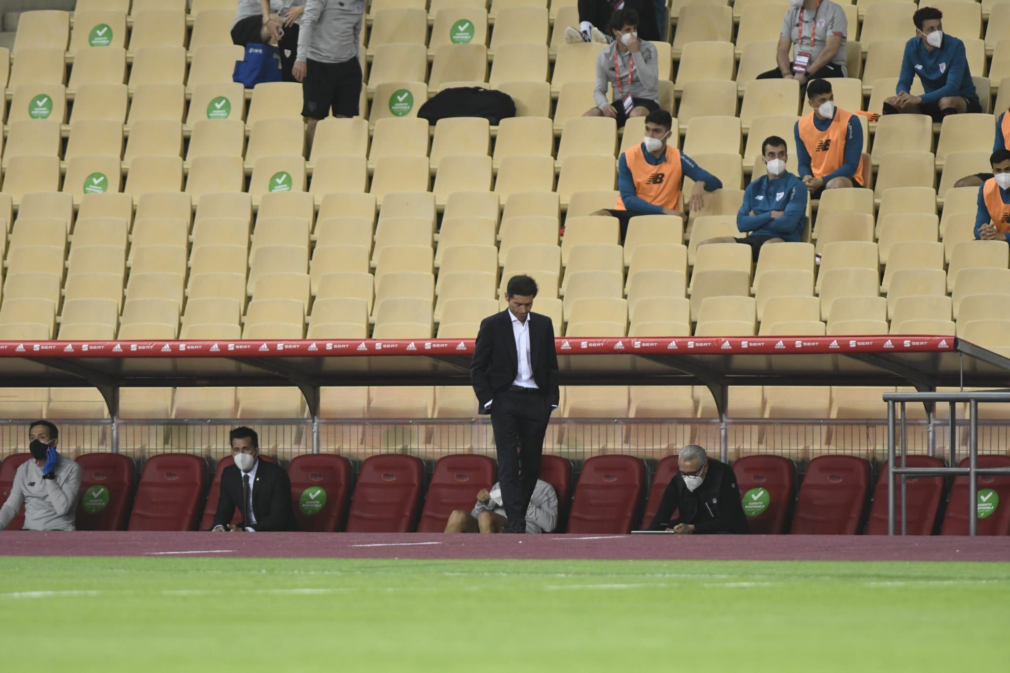 Marcelino, durante el partido ante la Real en la final de Copa.