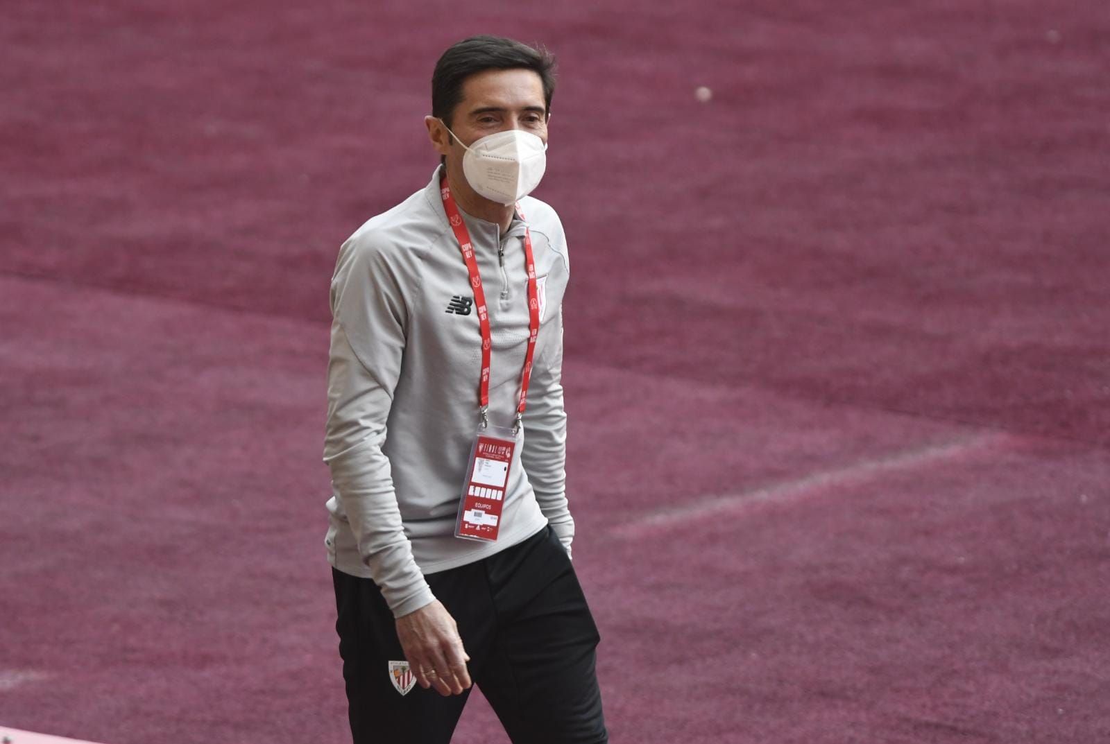  Marcelino, en La Cartuja durante el día previo a la final.