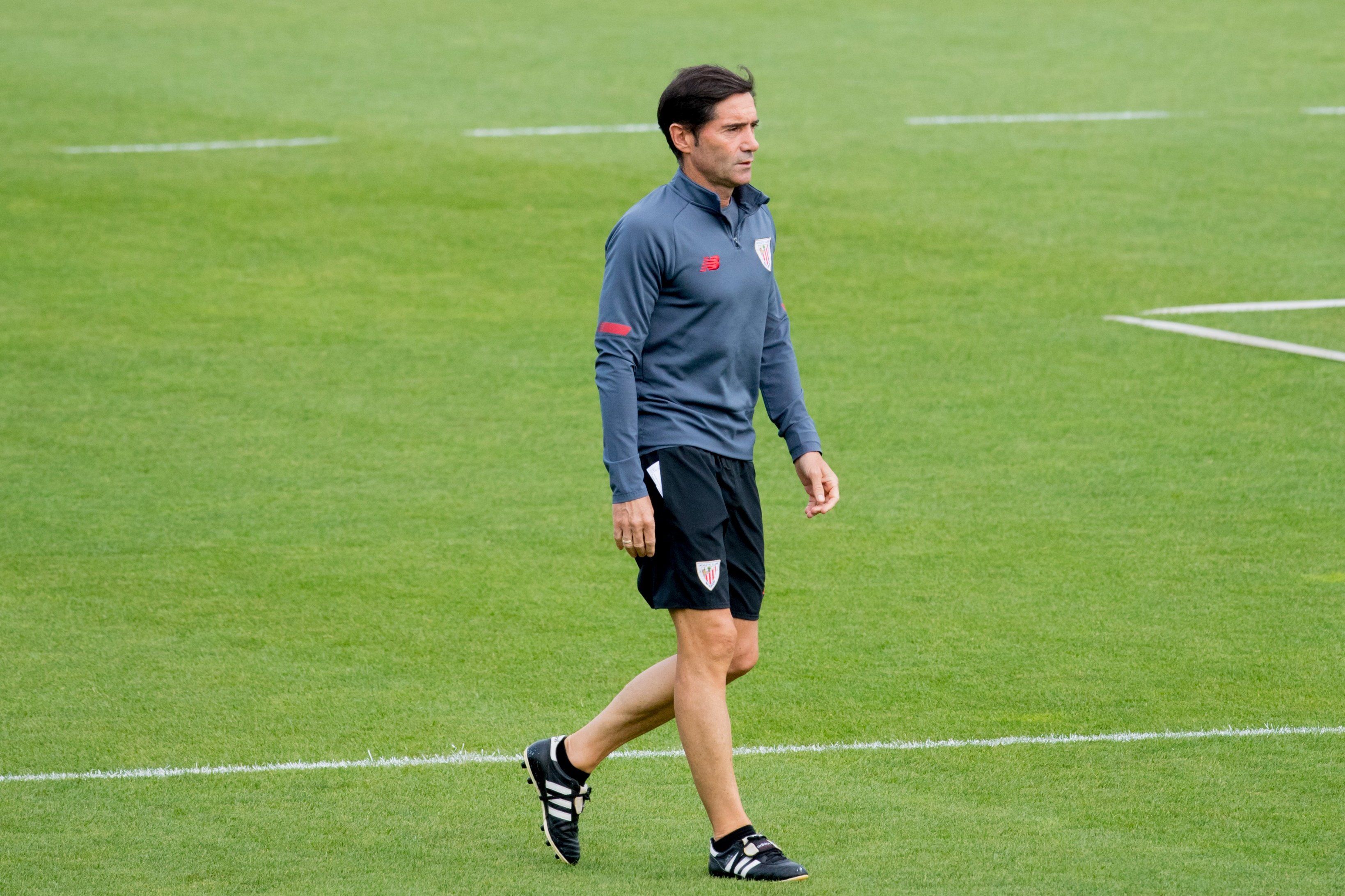 Marcelino García Toral en un entrenamiento en Lezama.