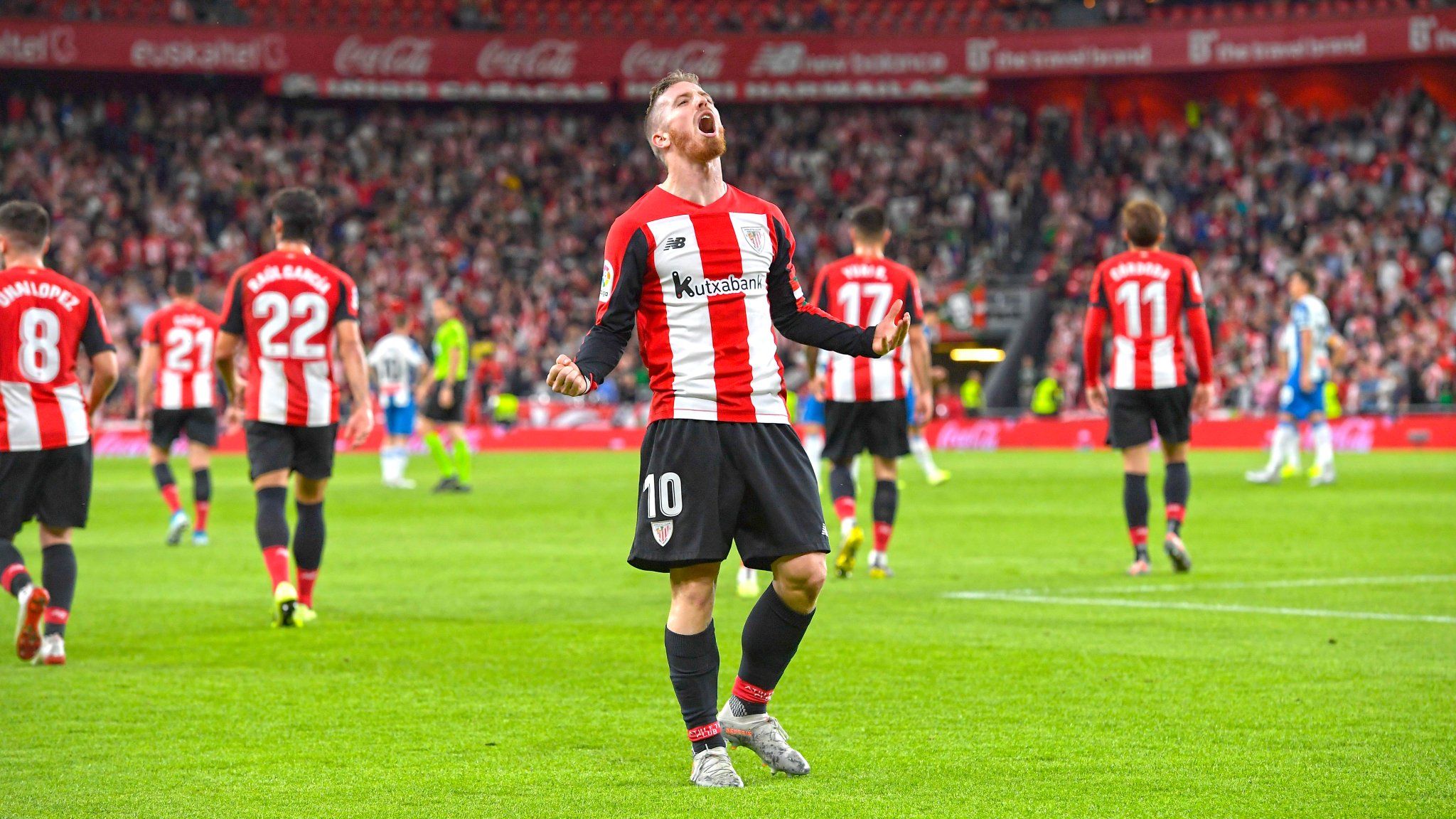 Muniain celebra el 2-0 contra el Espanyol.