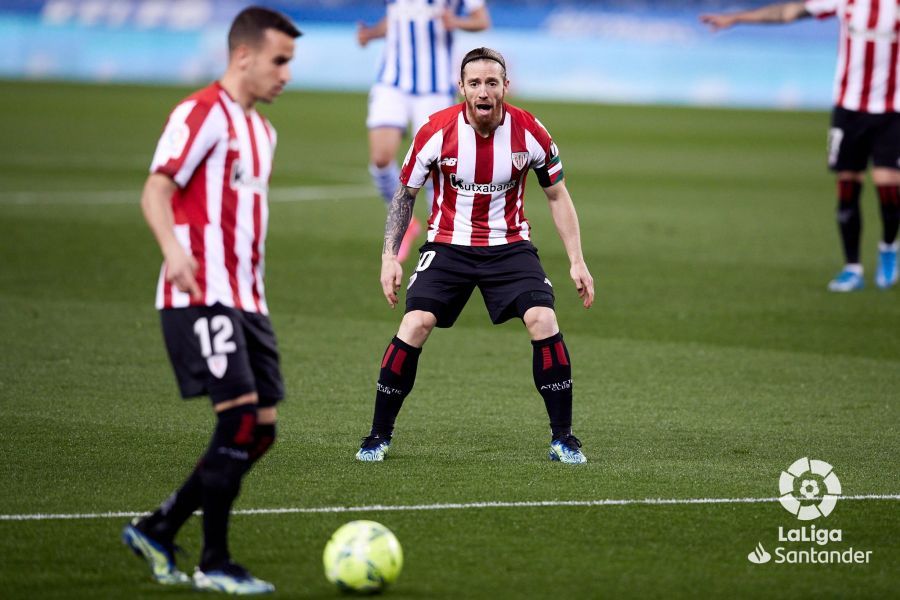 Muniain, durante el partido ante la Real en el Reale Arena.