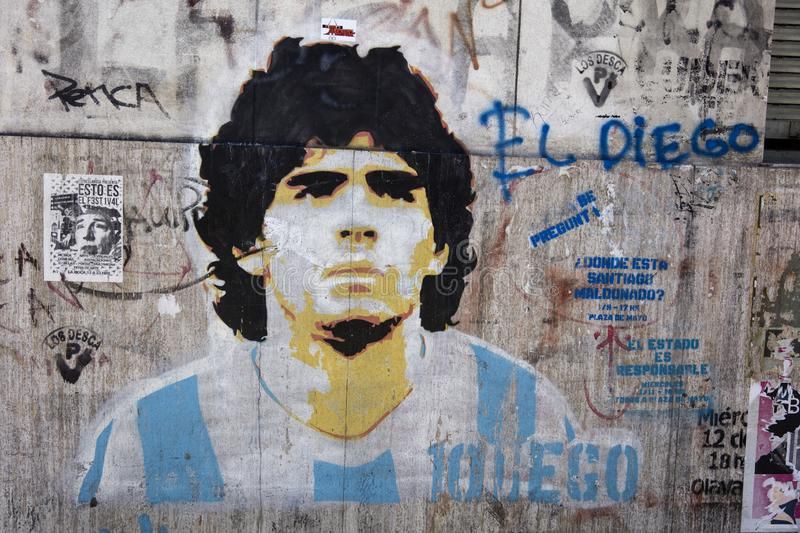  Mural urbano de Maradona.