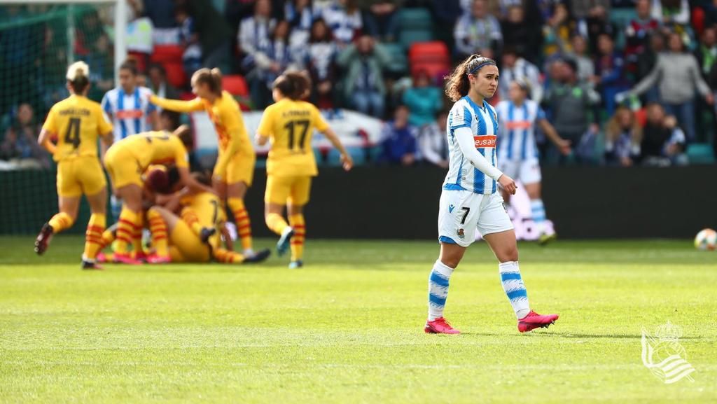 Nahikari, con gesto serio durante la final de la Supercopa ante el Barça.