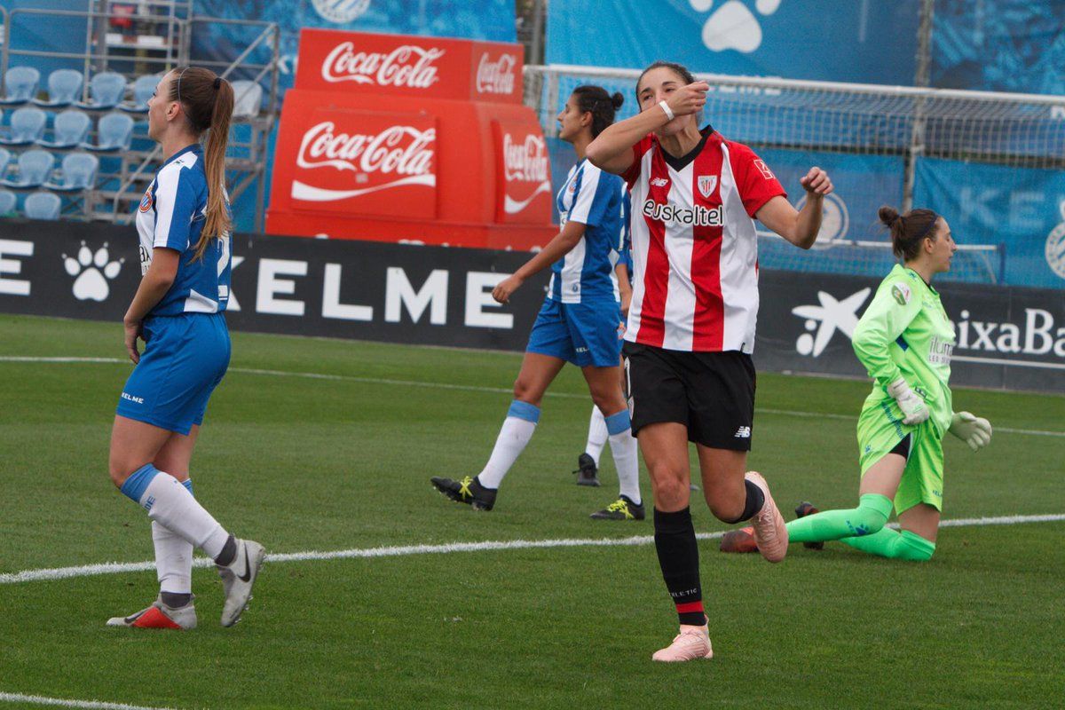  Nekane adelantaba al Athletic ante el RCD Espanyol en el estadio Dani Jarque.