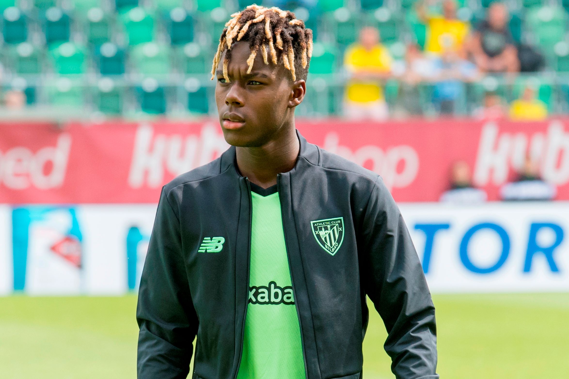  Nico Williams, con la nueva segunda equipación, en un amistoso jugado en esta pretemporada.