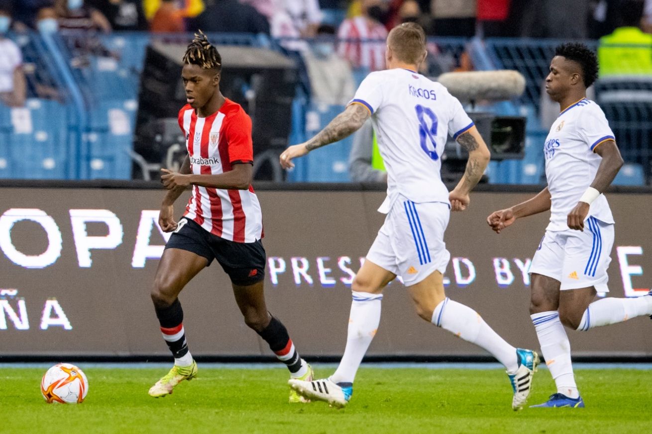Nico Williams, en la final de Supercopa frente al Real Madrid.