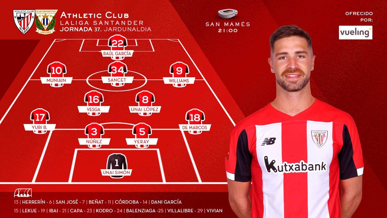  El último once de Gaizka Garitano en San Mamés en la 2019/20.