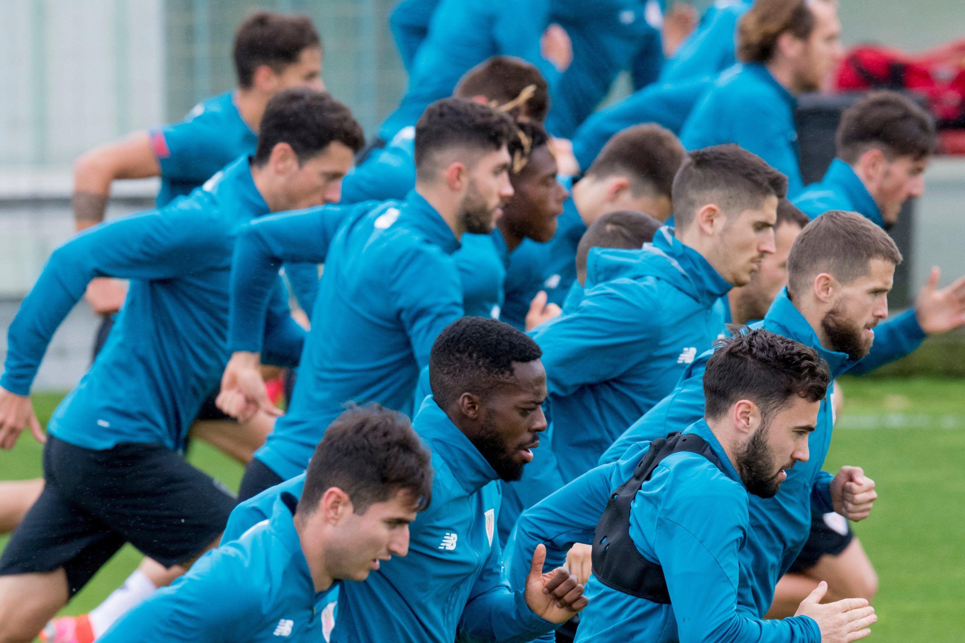 Los leones trabajan en una sesión de Lezama en esta 2020/21 recién terminada.