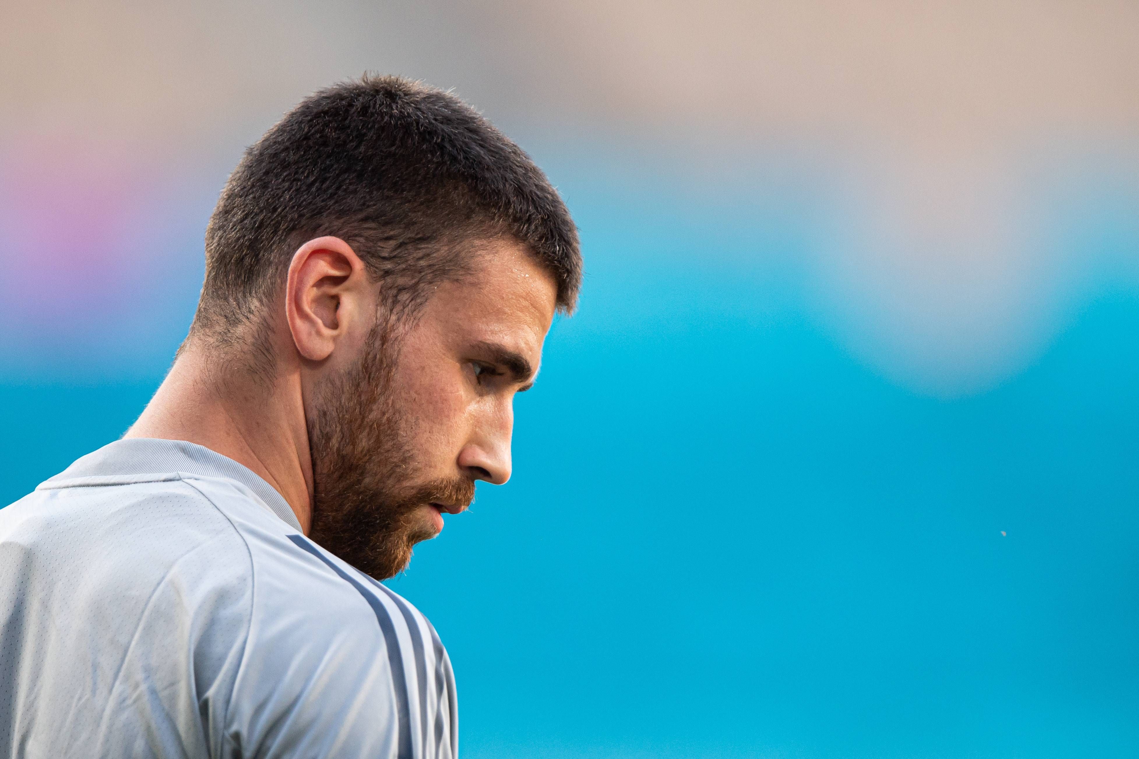  Unai Simón, en un entrenamiento de la selección española durante la Eurocopa