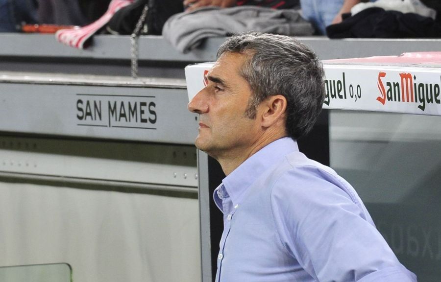  Valverde, durante el partido ante el Atlético en San Mamés.