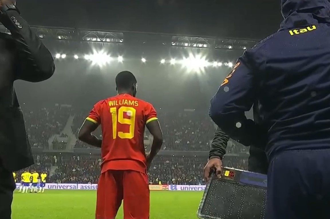 Iñaki Williams, en el momento de debutar con la selección de Ghana.