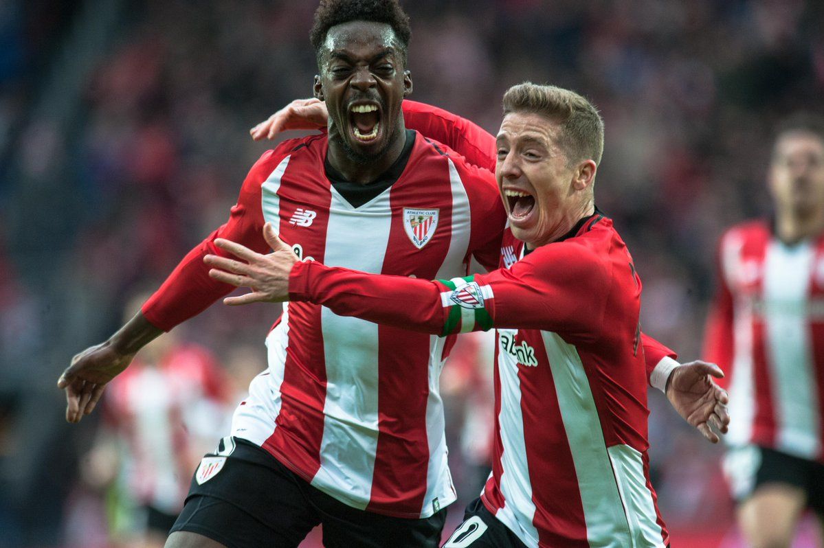  Iñaki Williams y Muniain escenifican el rostro de la euforia tras el tanto de la pantera en San Mamés (FOTO: Athletic Club)